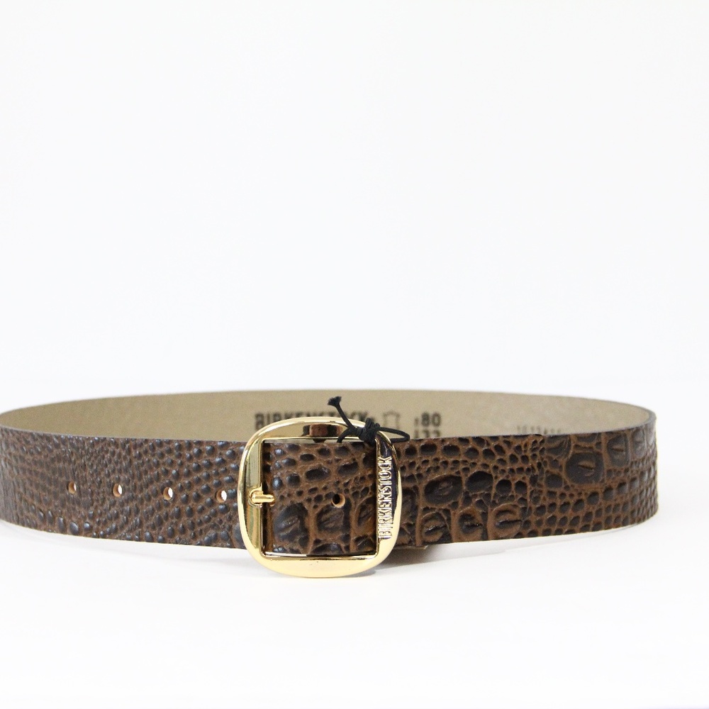 Birkenstock Brown Leather Belt NEW Women sz 32 Classic style gator